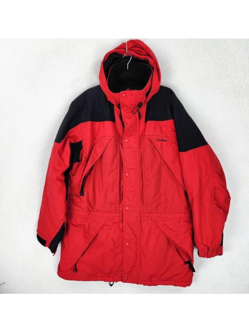 LL Bean Coat Mens Large Tall Red Hooded Thinsulate Parka Ski Winter Outdoor